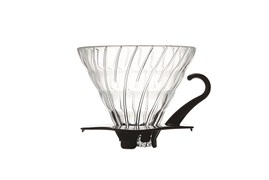 Hario VDG-02B Håndbrygger V60 02 klart glass, sort